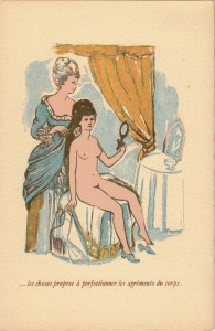 Anonyme, La belle allemande, gravures en couleurs sur bois débout, Rena Tzolakis-Le-coffret- Libertin-imprimé-pour-Les-Mille-et-Ub-Bibliophiles-Photo-GAB