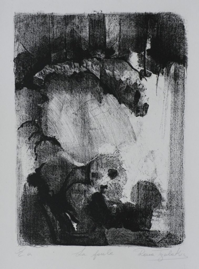 Ο Όχλος, Ασπρόμαυρη λιθογραφία -N&B, 55,8cmX38cm-Photo-GAB